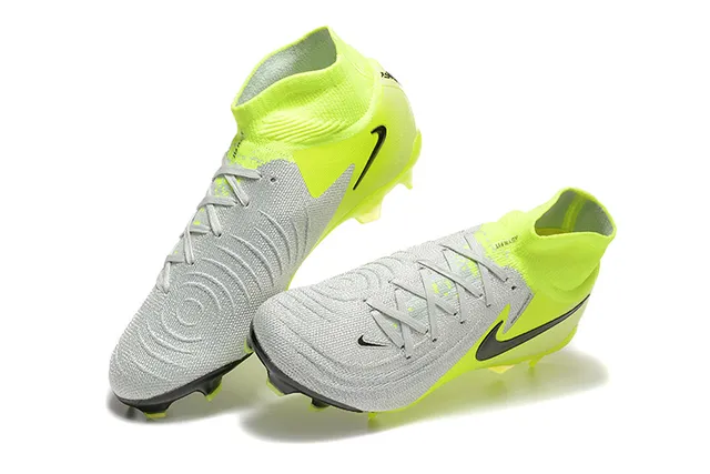 Nike Yellow Gray High-Cut Dynamic Fit Collar Firm-Ground Soccer Shoes 3