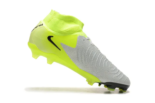 Nike Yellow Gray High-Cut Dynamic Fit Collar Firm-Ground Soccer Shoes 4