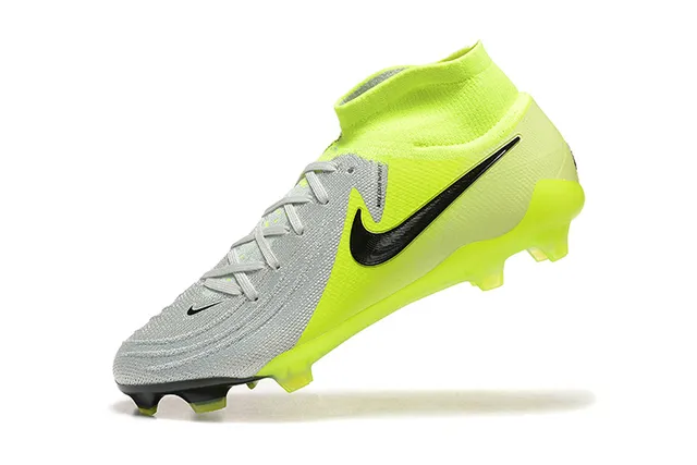Nike Yellow Gray High-Cut Dynamic Fit Collar Firm-Ground Soccer Shoes 5