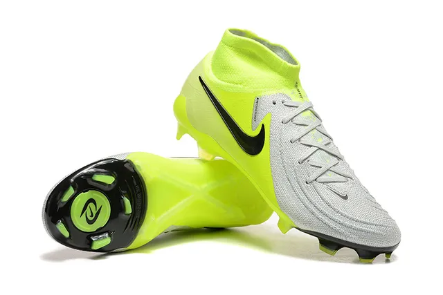 Nike Yellow Gray High-Cut Dynamic Fit Collar Firm-Ground Soccer Shoes 6