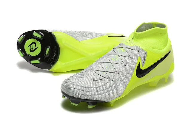 Nike Yellow Gray High-Cut Dynamic Fit Collar Firm-Ground Soccer Shoes 7