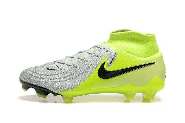 Nike Yellow Gray High-Cut Dynamic Fit Collar Firm-Ground Soccer Shoes 10
