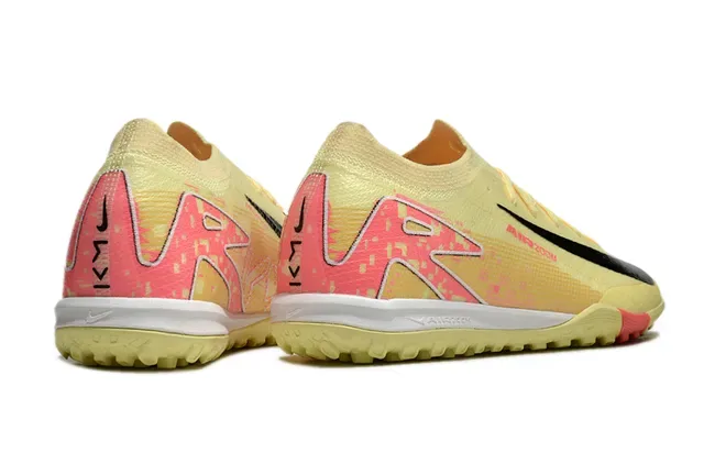 Nike Jaune Rose Upper en tricot Col bas Turf Chaussures de football 5