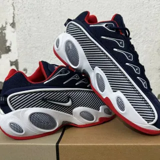 Nike Zoom Flight 95 أزرق بحري أحمر أبيض سميك حذاء رياضي