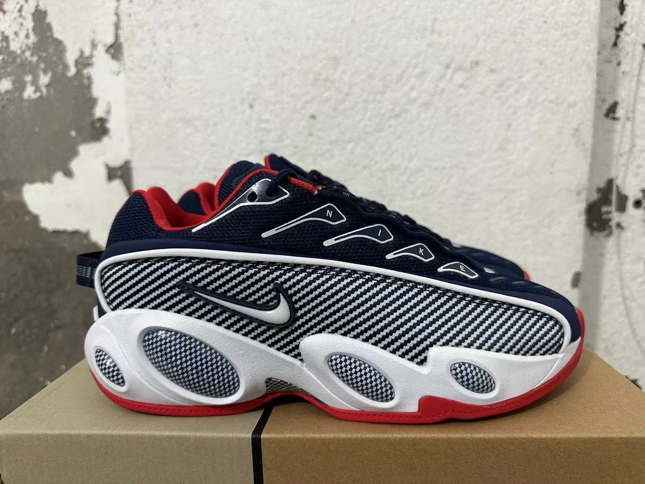 Nike Zoom Flight 95 Navy Red White Chunky Sneakers 5