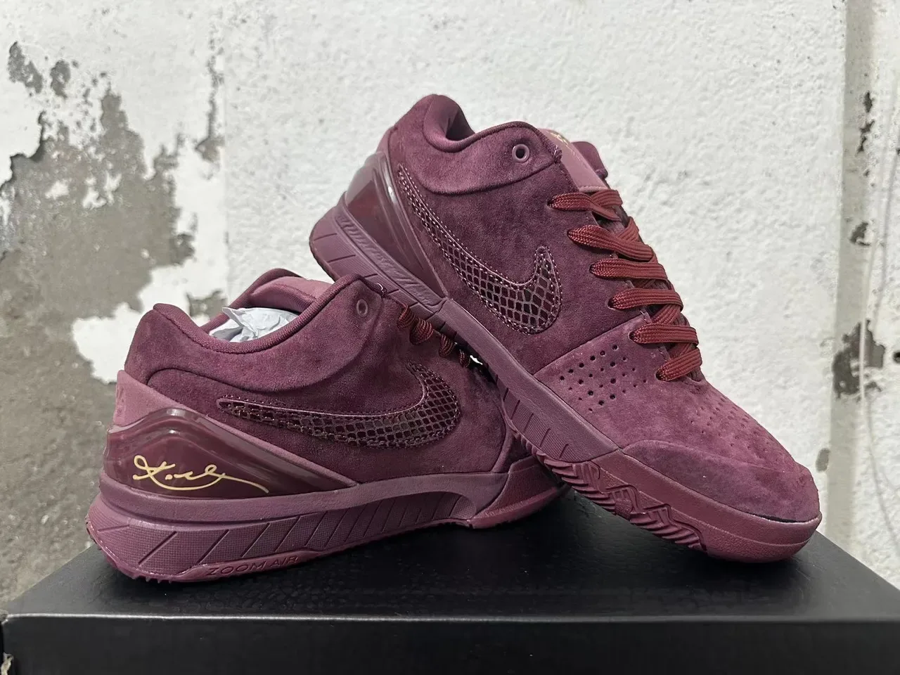 Nike Zoom Kobe IV Burgundy Suede Lifestyle Sneakers 5