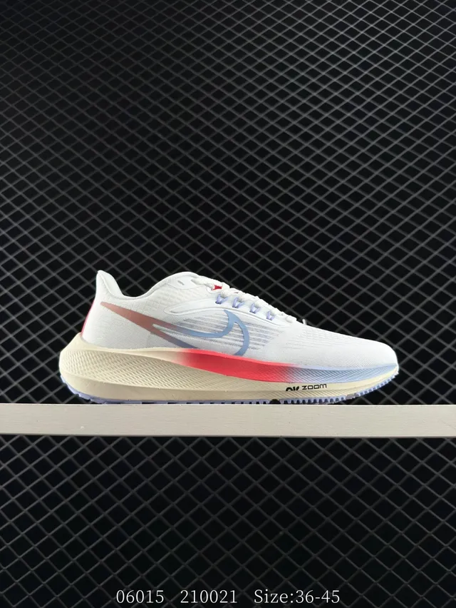 Nike Zoom Pegasus 39 White Red Blue Gradient Running Shoes 7