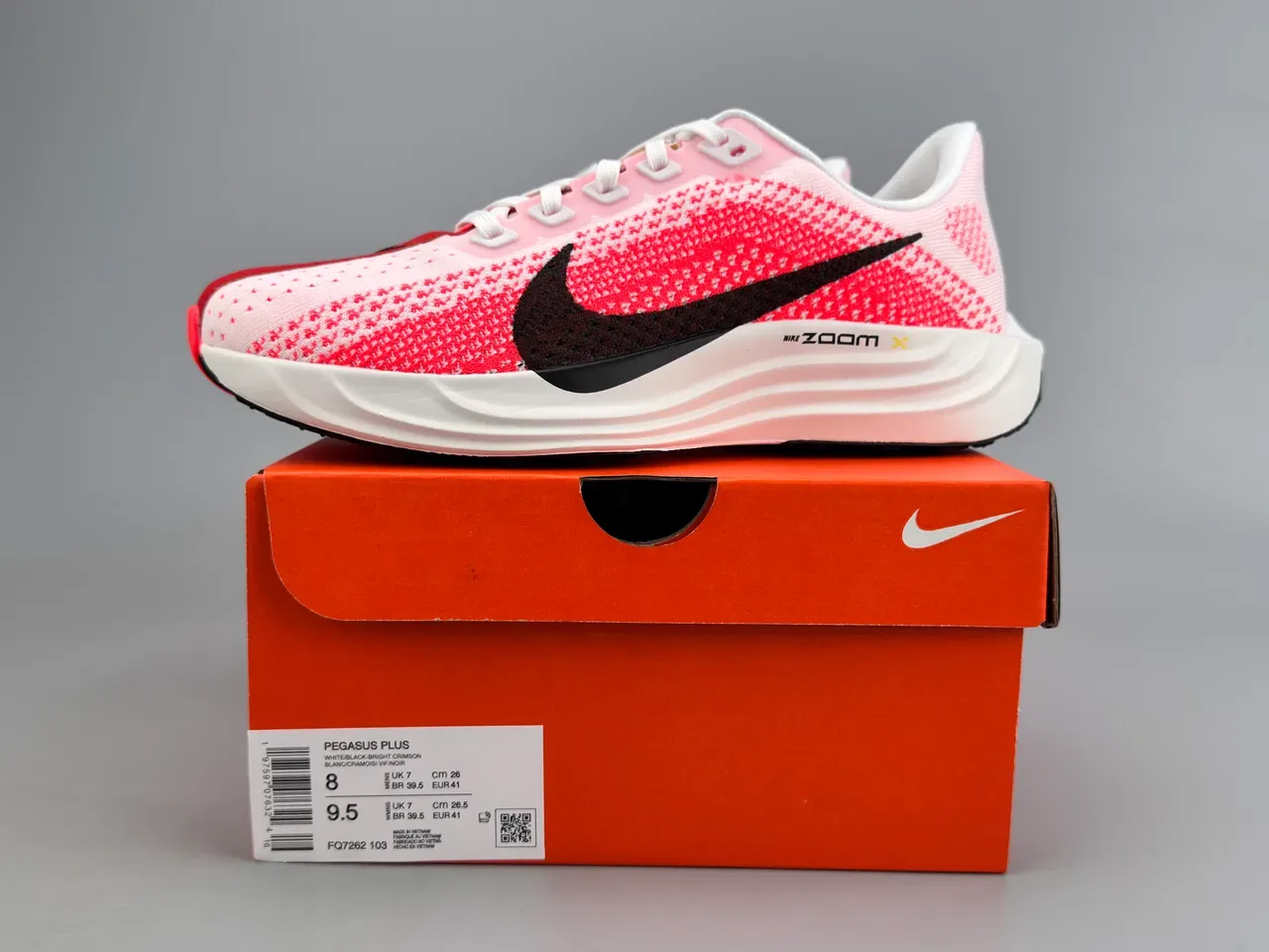Nike ZoomX Tênis Running Upper Knit Gradient Pink Red Overlay Swoosh Preto 4