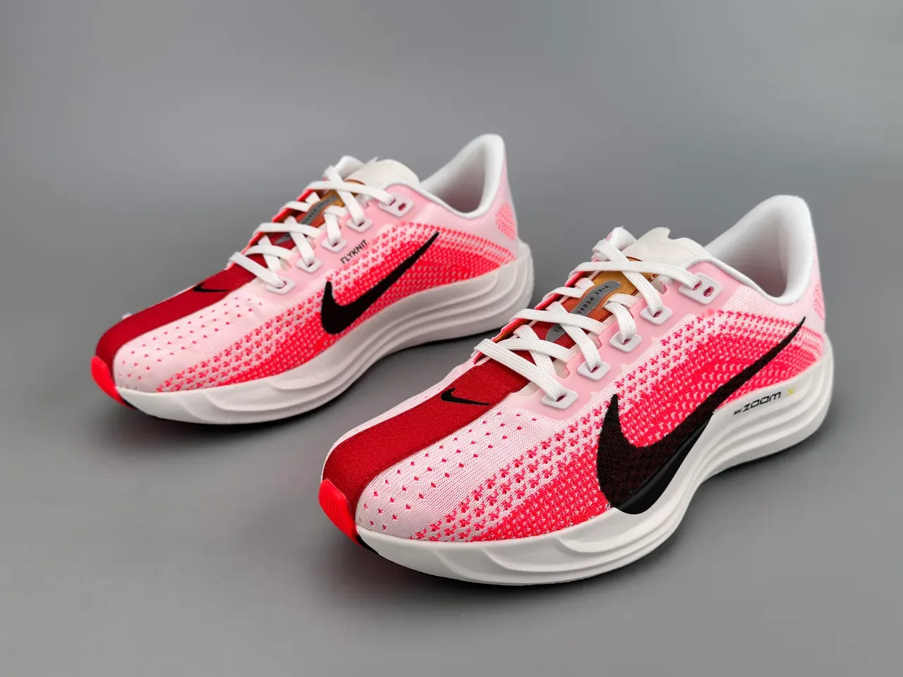 Nike ZoomX Tênis Running Upper Knit Gradient Pink Red Overlay Swoosh Preto 6