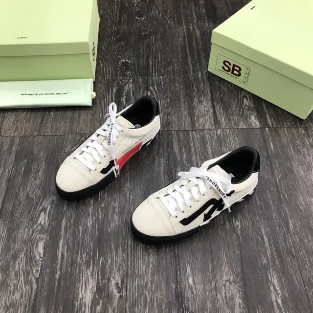 Off-White Beige Black Low-Top Suede Upper Lifestyle Sneakers 8