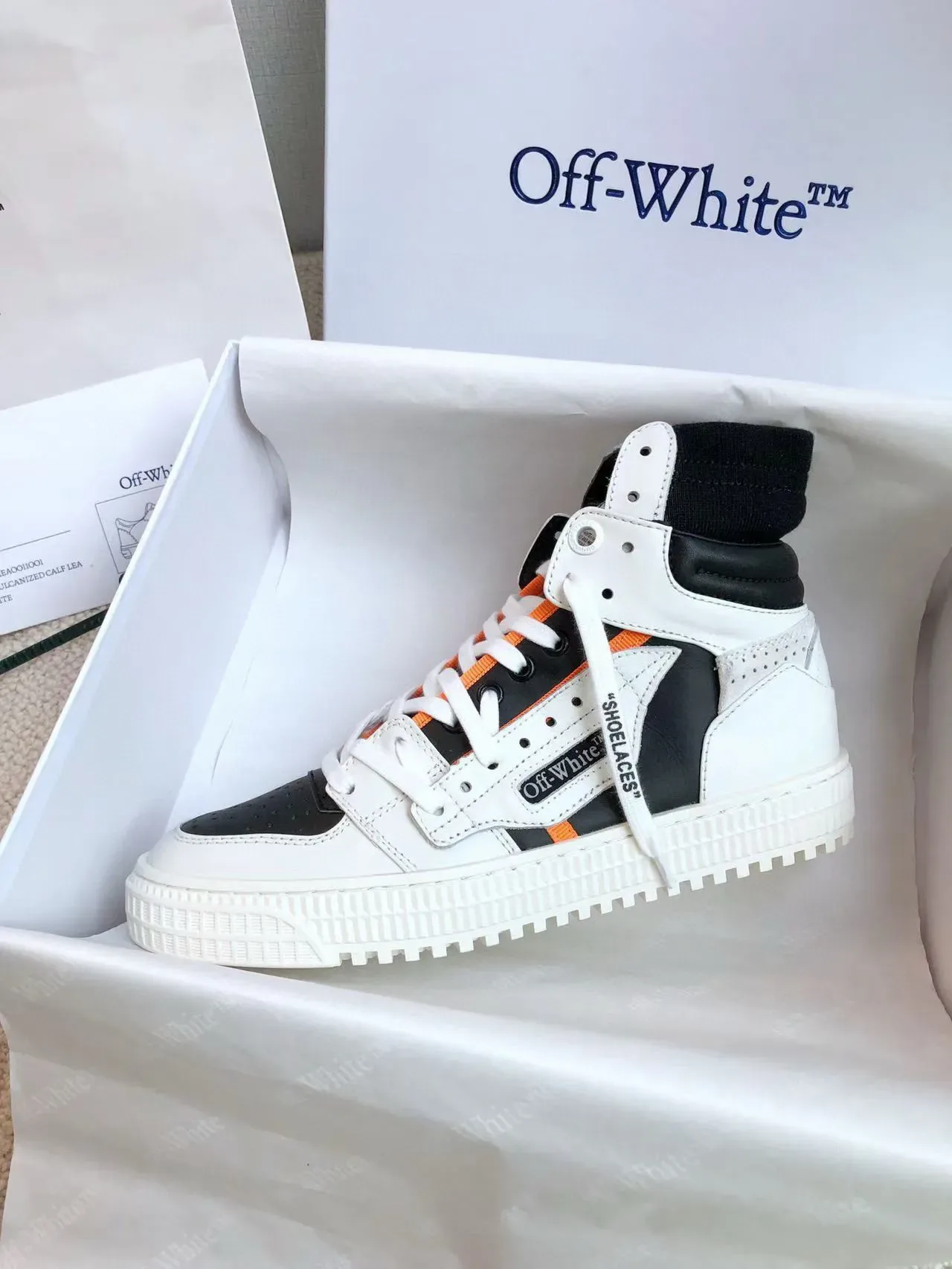 Off-White কালো হাই-টপ সক-কলার লাইফস্টাইল স্নিকার 6