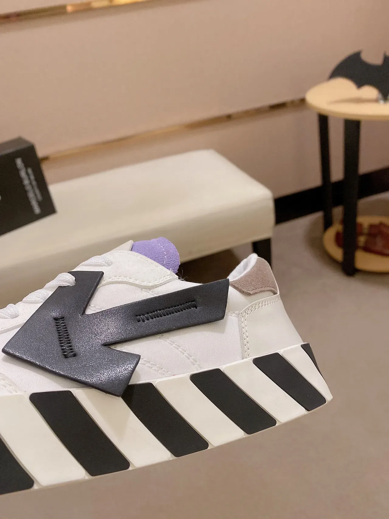 Off-White حذاء رياضي أسود منخفض لوتوب منصة سول أسلوب حياة 4