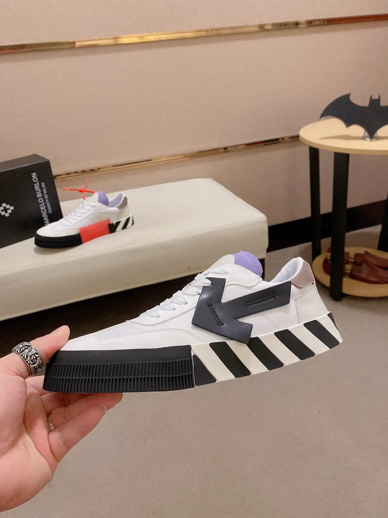Off-White حذاء رياضي أسود منخفض لوتوب منصة سول أسلوب حياة 7
