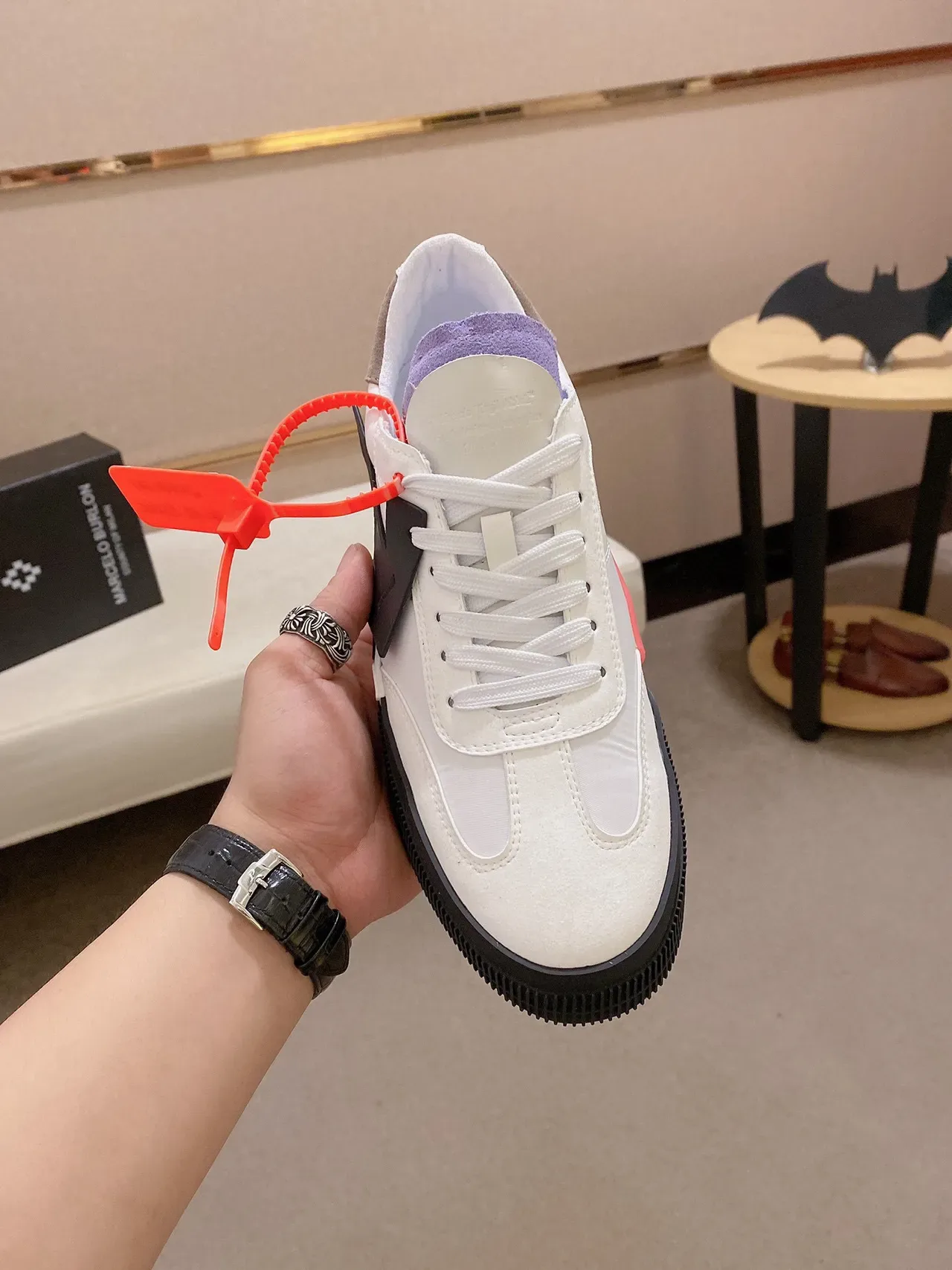 Off-White حذاء رياضي أسود منخفض لوتوب منصة سول أسلوب حياة 8