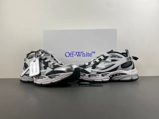 Off-White 黑 多材质 厚底运动鞋 13
