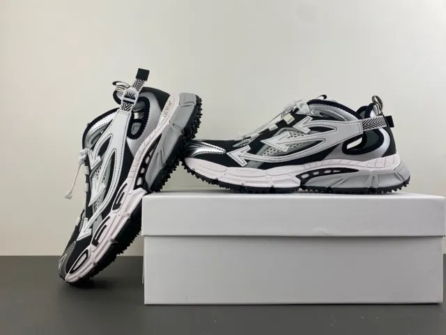 Off-White 黑 多材质 厚底运动鞋 14