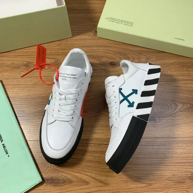 Off-White Diagonal Arrow Sneaker Blanc Noir Rayé Plateforme Style de Vie Sneakers 5