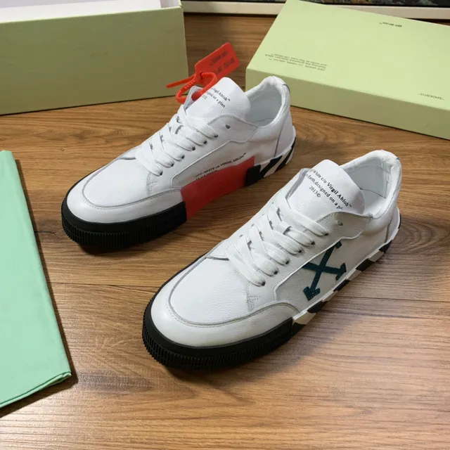 Off-White Diagonal Arrow Sneaker Blanc Noir Rayé Plateforme Style de Vie Sneakers 8