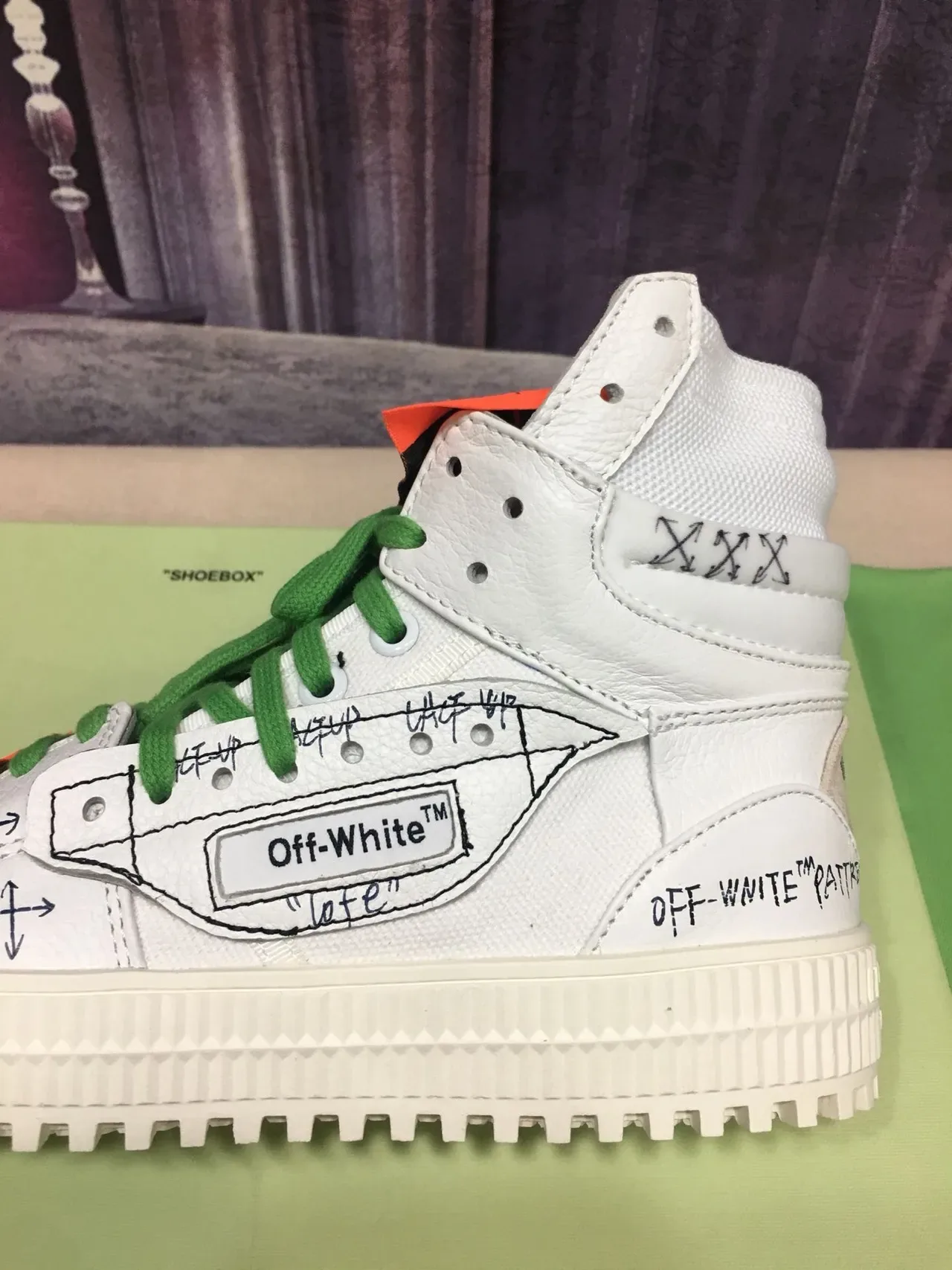 Off-White أخضر عالي الارتفاع ديكونستركتد أسلوب حياة رياضي 4