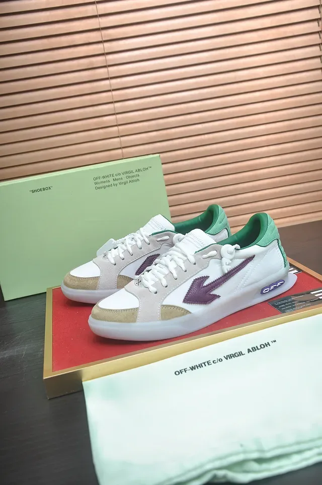 Off-White Chaussures Lifestyle Violette avec Upper en Matériau Mixte à Couches Logo de Flèche Diagonale 4
