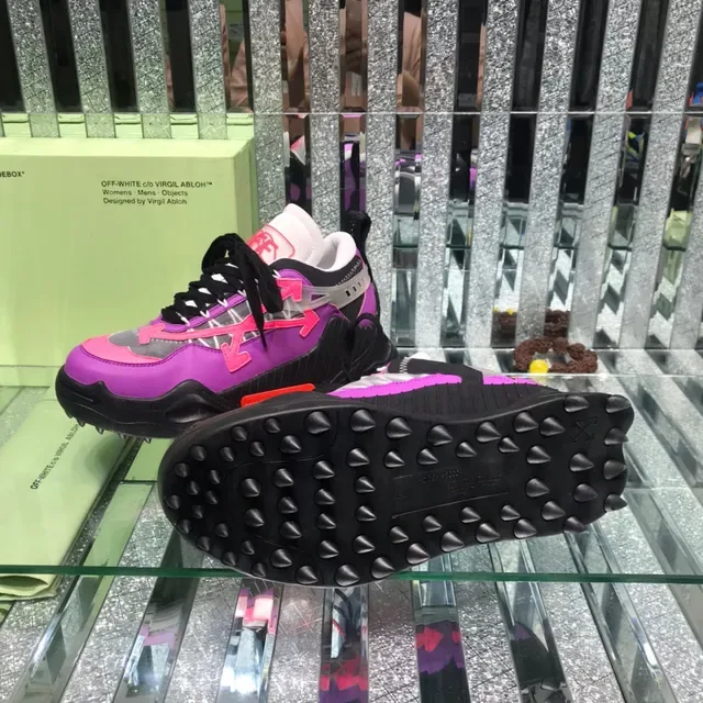Off-White Violet Rose Motif Flèche Industrielle Sneakers Chunky 2