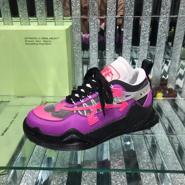 Off-White Violet Rose Motif Flèche Industrielle Sneakers Chunky 4