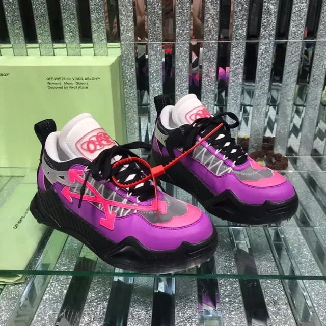 Off-White Violet Rose Motif Flèche Industrielle Sneakers Chunky 7