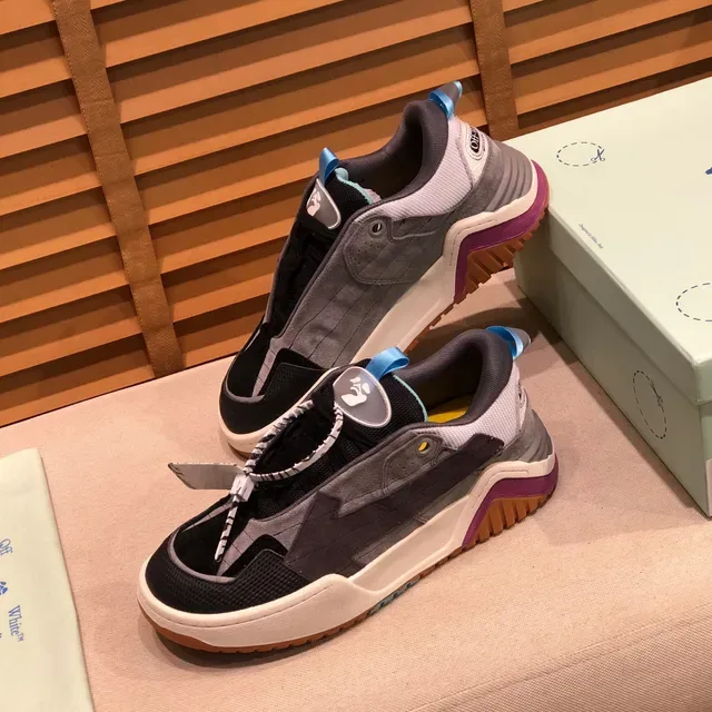 Off-White Runner أحذية رياضية كاجوال أسود رمادي أبيض بنفسجي أزرق 2