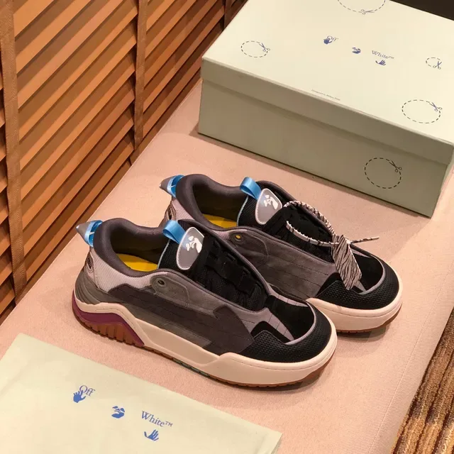 Off-White Runner أحذية رياضية كاجوال أسود رمادي أبيض بنفسجي أزرق 9