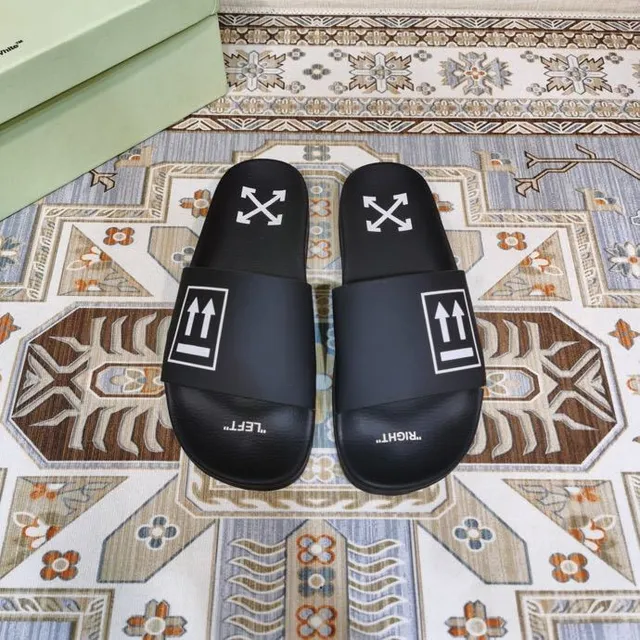 Off-White Slide Black Industrial Graphic Slippers 2