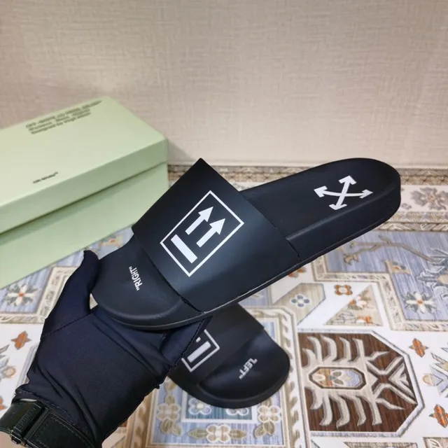 Off-White Slide Black Industrial Graphic Slippers 4