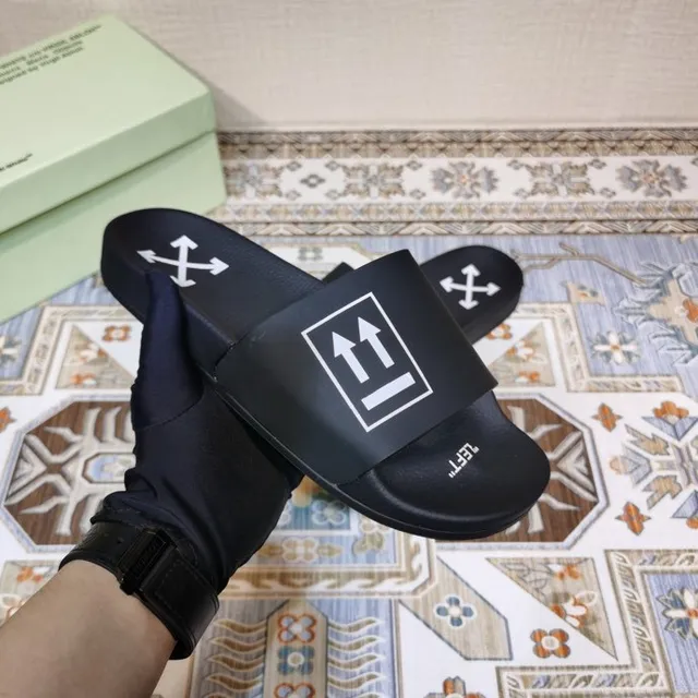 Off-White Slide Black Industrial Graphic Slippers 6