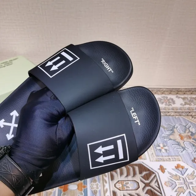 Off-White Slide Black Industrial Graphic Slippers 8