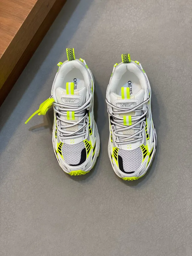 Off-White Semelle Jaune Ajouts Géométriques Néon Sneakers Chunky 2