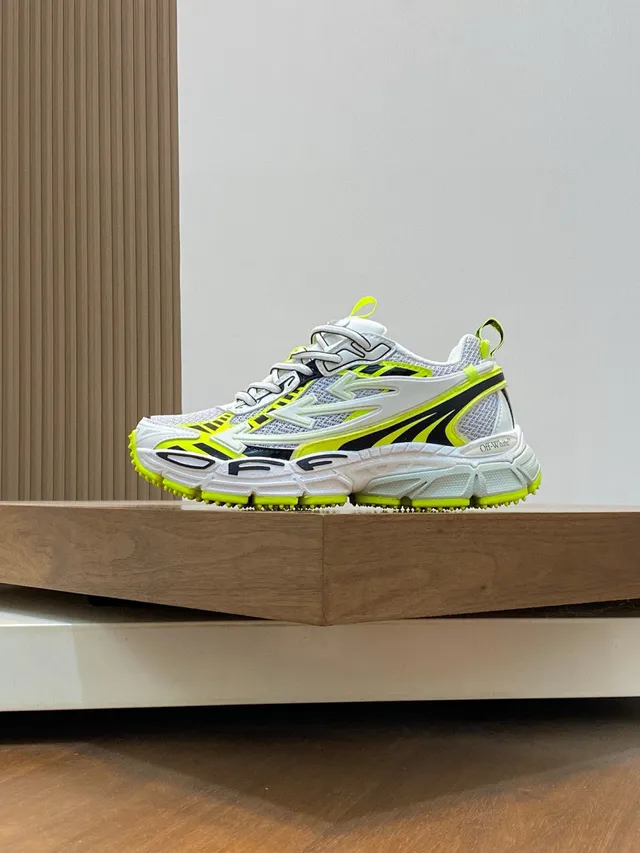 Off-White Semelle Jaune Ajouts Géométriques Néon Sneakers Chunky 3