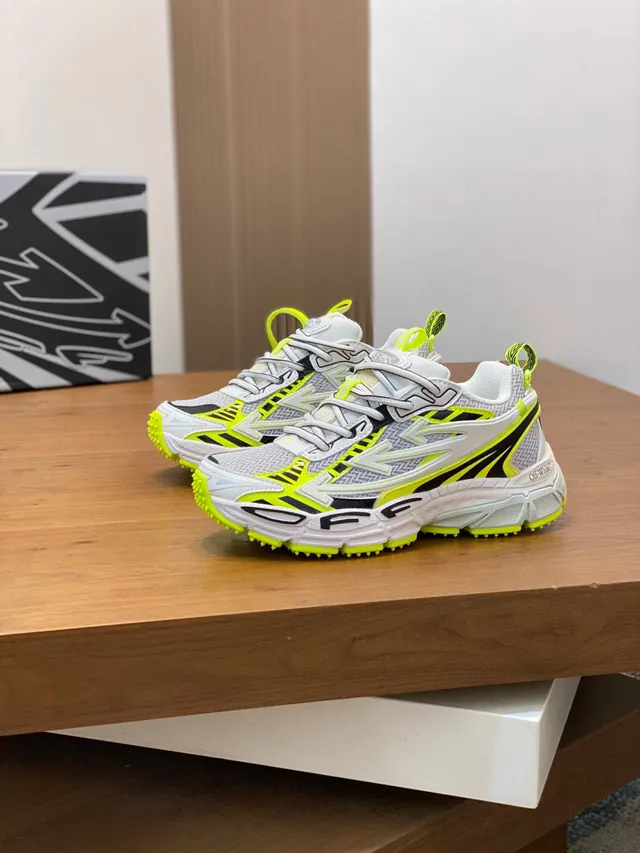 Off-White Semelle Jaune Ajouts Géométriques Néon Sneakers Chunky 4