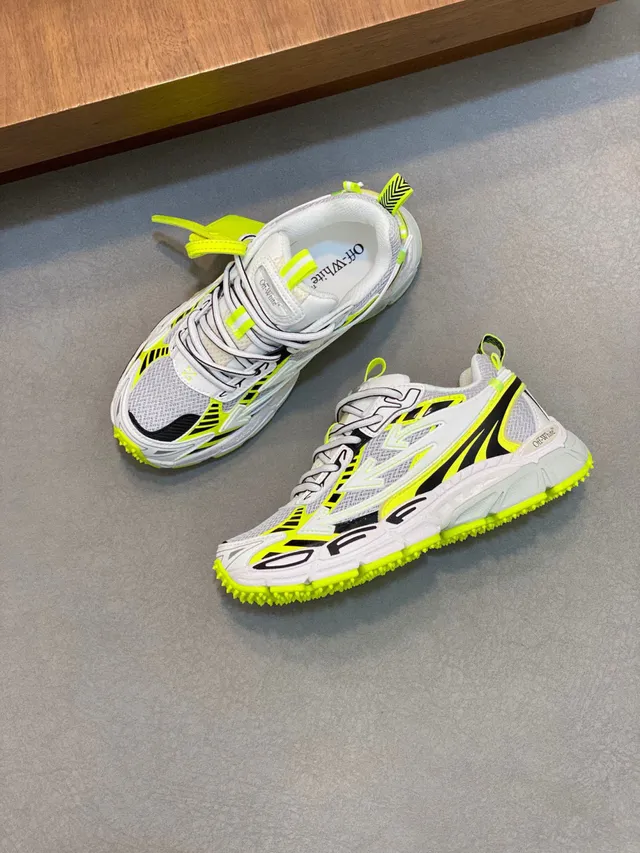 Off-White Semelle Jaune Ajouts Géométriques Néon Sneakers Chunky 6