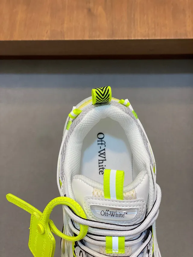 Off-White Semelle Jaune Ajouts Géométriques Néon Sneakers Chunky 7