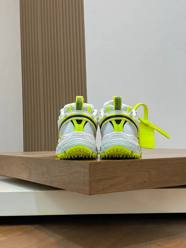 Off-White Semelle Jaune Ajouts Géométriques Néon Sneakers Chunky 8