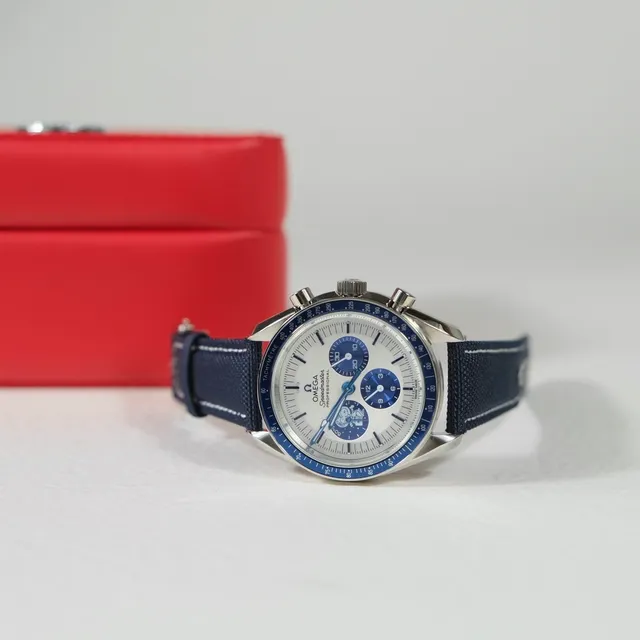 Omega Speedmaster Professional Blue and White Chronograph Mechanical Watch 6