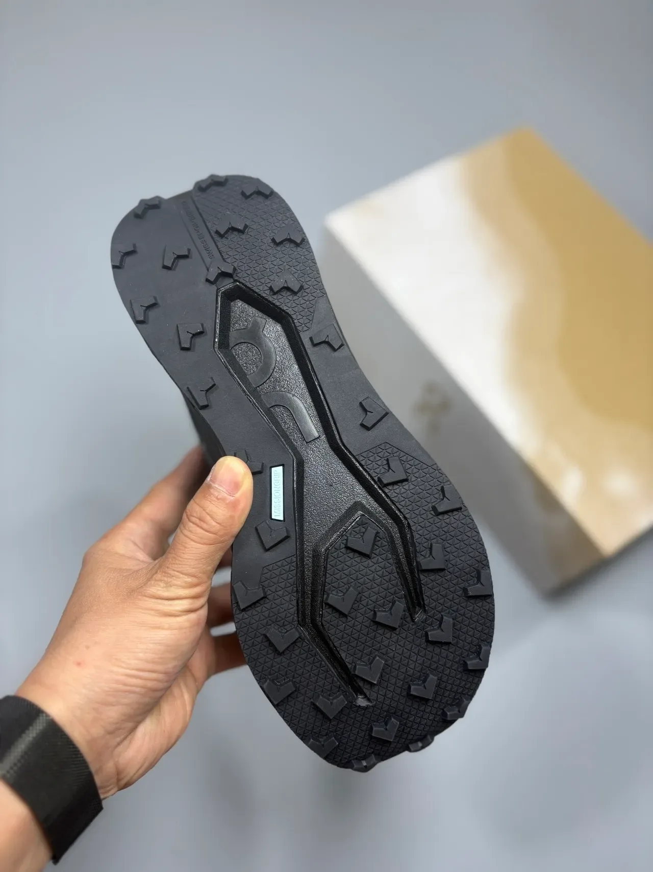 On Black Monochromatic Engineered Mesh Upper Sneakers 6