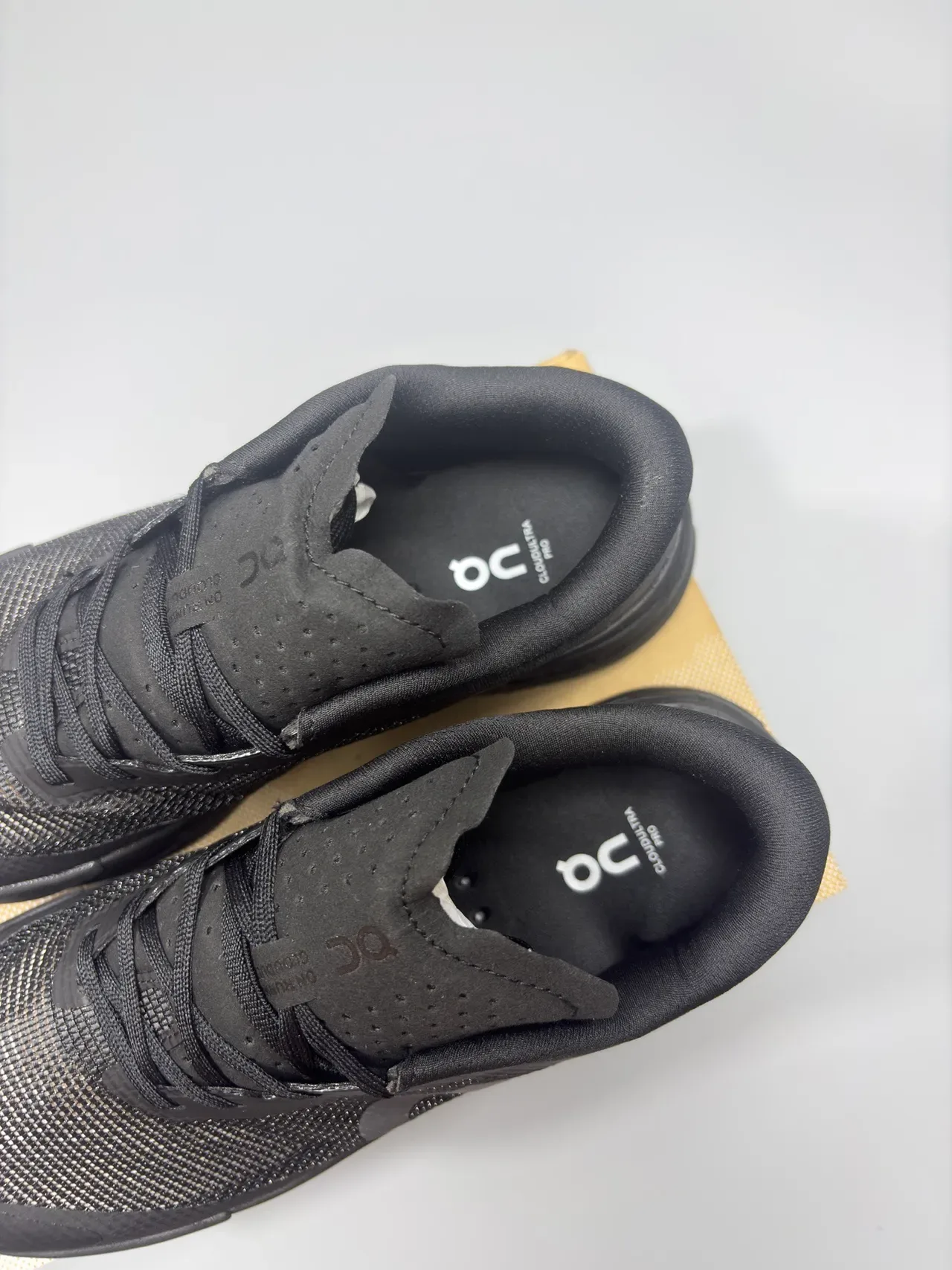 On Black Monochromatic Engineered Mesh Upper Sneakers 7