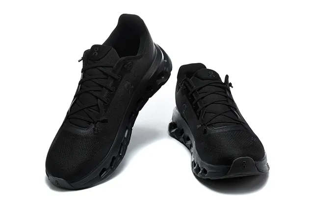 On Cloudmonster Beige and Black Running Shoes 8