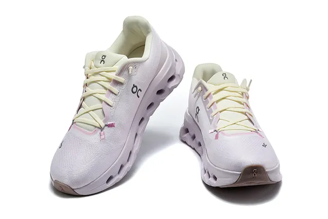 On Cloudmonster Beige and Black Running Shoes 14