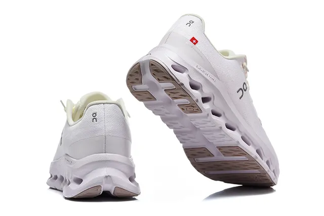 On Cloudmonster Beige and Black Running Shoes 15