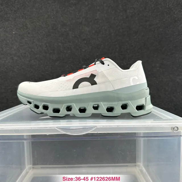 On Cloudmonster White Mint Green Running Shoes 2