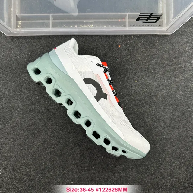 On Cloudmonster White Mint Green Running Shoes 6