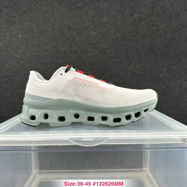 On Cloudmonster White Mint Green Running Shoes 7