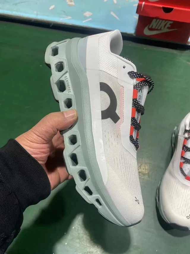 On Cloudmonster White Mint Green Running Shoes 11