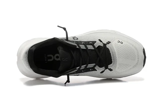 On Gray Black Engineered Knit Upper CloudTec Podded Midsole Running Shoes 3